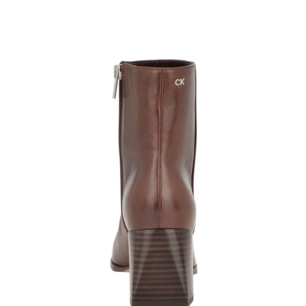 Calvin Klein Women's Broma Mid Calf Boot Brown Heeled Boots, Brand New - Picture 7 of 10